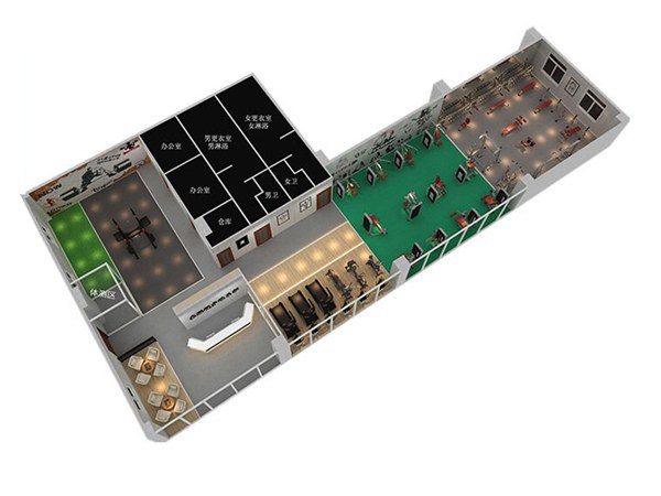 800平方健身房配置方案-广西快盈VIII体育健身器材有限公司