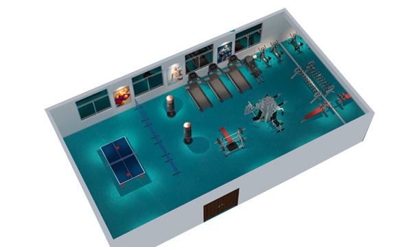 150平方健身房配置方案-广西快盈VIII体育健身器材有限公司